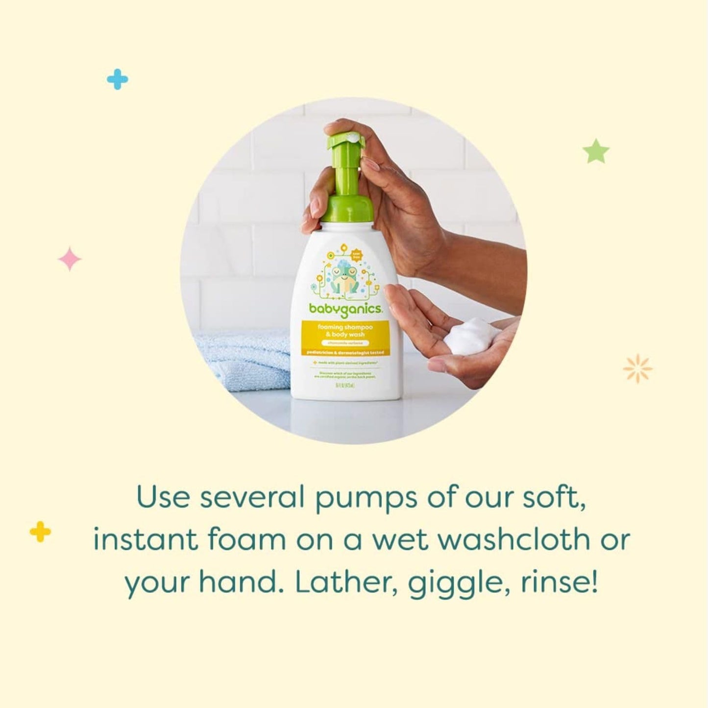 Babyganics Baby Shampoo + Body Wash Pump Bottle, Fragrance Free, Non-Allergenic And Tear-Free, 16 Fl Oz (Pack Of 3), Packaging M