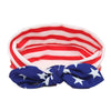 Baby Girl Elastic Headbands Turban Knot Bow Knot Rabbit Ears Bow Headwraps Ja36 Red,White&Blue (1#)