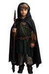 Homelex Black Renaissance Costume For Boys - Kids Medieval Cloak With Hood Halloween Ranger Wizard Elven Hooded Cape Robe