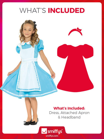 Smiffy'S Girls Dreamland Alice Costume, Blue, Medium