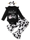 Slanavel Baby Girl First Birthday Outfit 1St Birthday Girl Clothes Holy Cow Im One Birthday Girl Outfit (Black,6-12 Months)