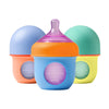 Boon Nursh Reusable Silicone Pouch Baby Bottles - Slow Flow Nipple - Silicone Baby Bottle Pouch And Nipple - Baby Feeding Essent