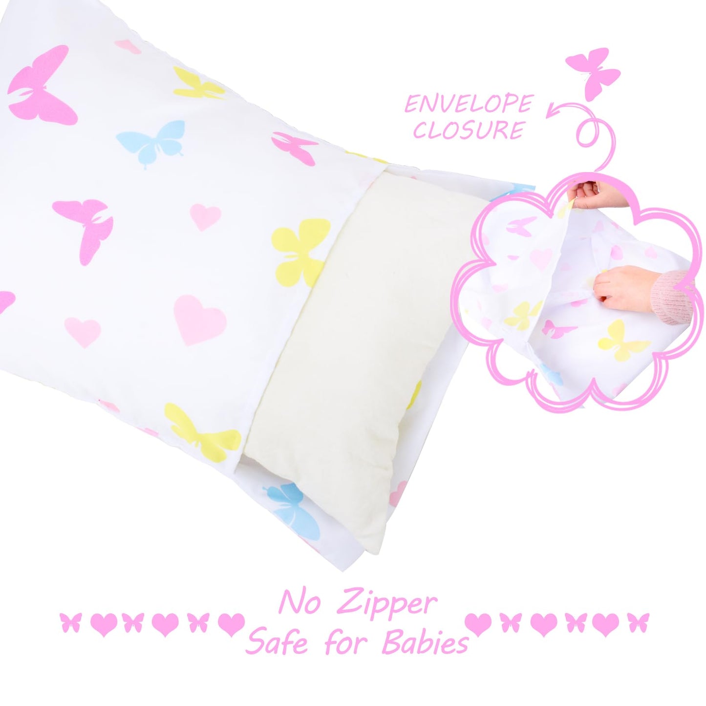 Uomny Toddler Pillowcases For Girls 13X18 12X16 14X19 Butterfly Baby Pillow Case 2 Pack Small Pillow Covers For Travel Pillow Pu