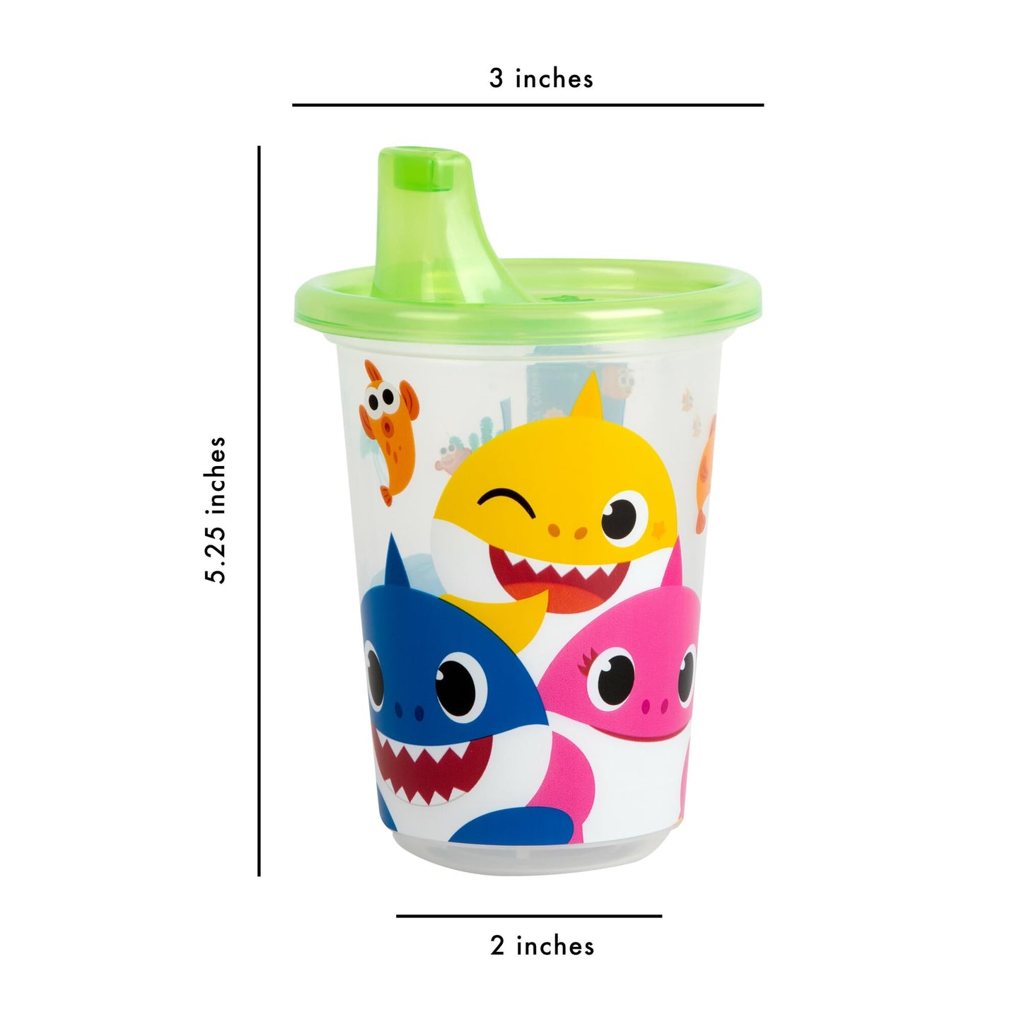 Take & Toss Baby Shark Sippy Cups With Lids - 10 Oz - 10 Cup Kids' Party Pack Includes 2 Travel Caps