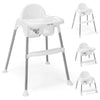 Baby Joy Baby High Chair, 4 In 1 Convertible Highchair For Babies & Toddlers With Adjustable Legs, Double Removable Tray, Safety
