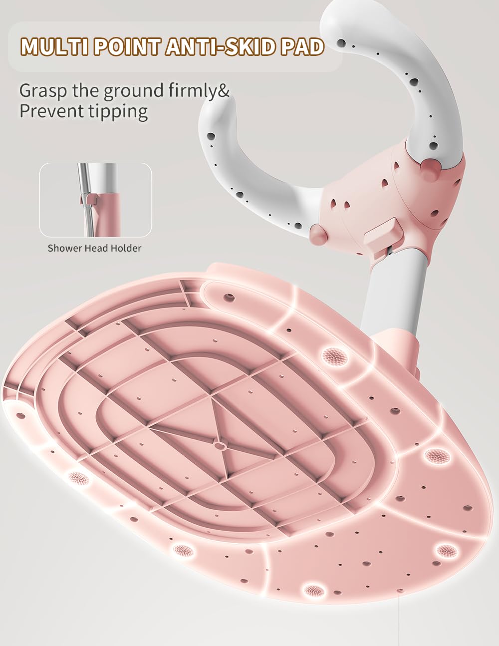 Baby Shower Stand, Baby Bath Support, Baby Shower Standing Support With Adjustable Height And Armrest, Baby Bath Stand With Anti
