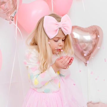 Yanjie Baby Girl Headbands - Nylon Bow Hair Accessories For Newborn Infants, Toddlers (0-6 Months) - Red, Pink