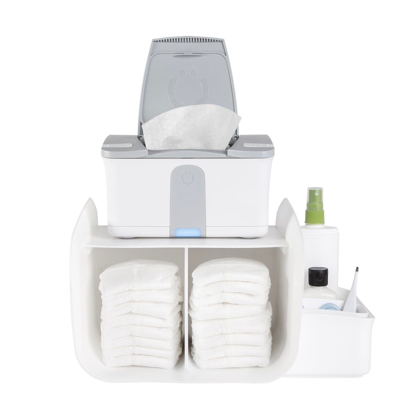 Ubbi Tabletop Diaper Caddy, Diaper Storage, Caddy Organizer, Stores Baby Diapers, Wipes & Baby Accessories, White