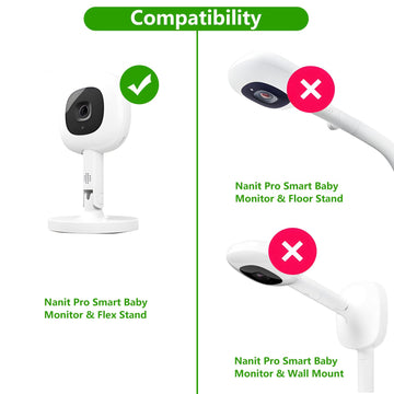 Flexible Baby Monitor Mount Compatible With Nanit Pro Smart Baby Monitor & Flex Stand Baby Monitor, Tripod Baby Camera Mount, Pe