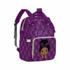 Artsadd Customized Diaper Bag Mommy Nappy Bags, Personalized Purple Bowknot Handbags Large Capacity Multi-Function Nursing Bags
