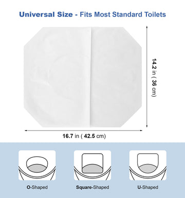 Toilet Seat Covers Disposable, 250 Pcs Flushable Disposable Toilet Seat Covers, Half-Fold Paper Toilet Liners For Travel, Airpla