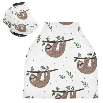 Nursing Cover Breastfeeding Scarf, Cute Doodle Sloth Car Seat Covers For Babies Infant, Stroller Cover, Carseat Canopy For Boys