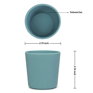 Silicone Toddler Cup 5 Oz, First Open Cup For Toddlers 1-3 Years Old, Unbreakable Open Cup For Baby Non-Smell, Anti-Slip, Dishwa