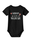 Besserbay Valentine'S Day Baby Short Sleeve Love Bodysuit Mommy Is My Valentine Black Onesie 9-12 Months