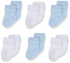 Jefferies Socks Baby Newborn Bubble Stitch Rock-A-Bye Bootie 6 Pair Pack Socks, Blue/White, Newborn