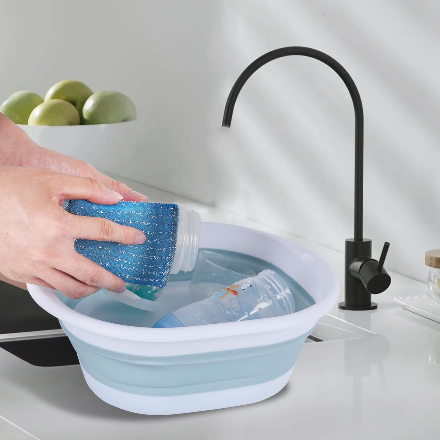 Wash Basin For Baby Bottles, Collapsible Wash Basin For Baby Bottles, Baby Bottle Tub For Sink, Reusable Baby Bottle Sink Basket