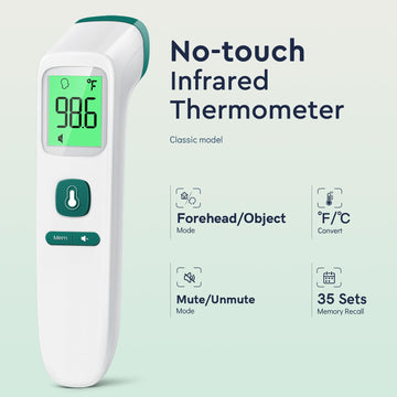 Viproud Forehead Thermometer For Adults And Kids, Fast Accurate Thermometer With Fever Alarm, 1S Reading & Silent Mode, Easy To