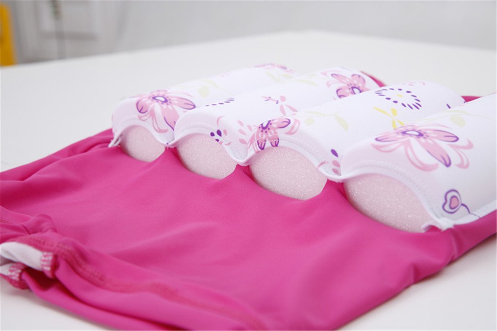 Baby Kids Floatation Suit Float One-Piece Swimwear Buoyancy For Girls Fuchsia 5-6Years
