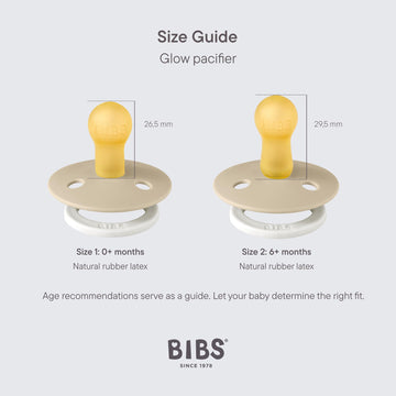 Bibs Pacifiers | Natural Rubber Baby Pacifier | Set Of 2 Bpa-Free Soothers | Made In Denmark | Vanilla Night | Size 0-6 Months