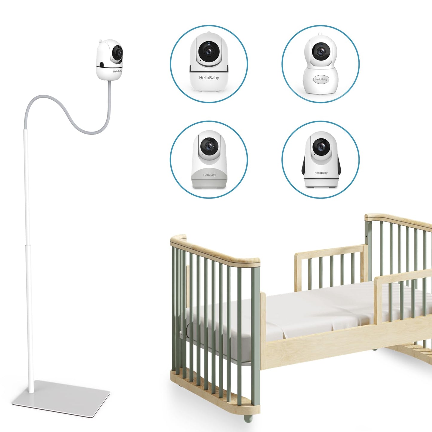 HelloBaby Monitor Floor Stand, Compatible With HB6550/HB6560/HB65/HB6081/HB66/HB40/HB6339 and All Hello Baby Monitors, Sturdy &