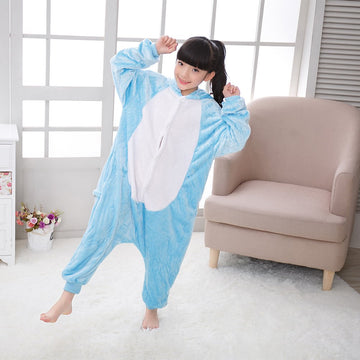 Wafunne Kids Rabbit Costume Cosplay Halloween Easter Animal Onesie For Boys Girls Child Blue Bunny Xl