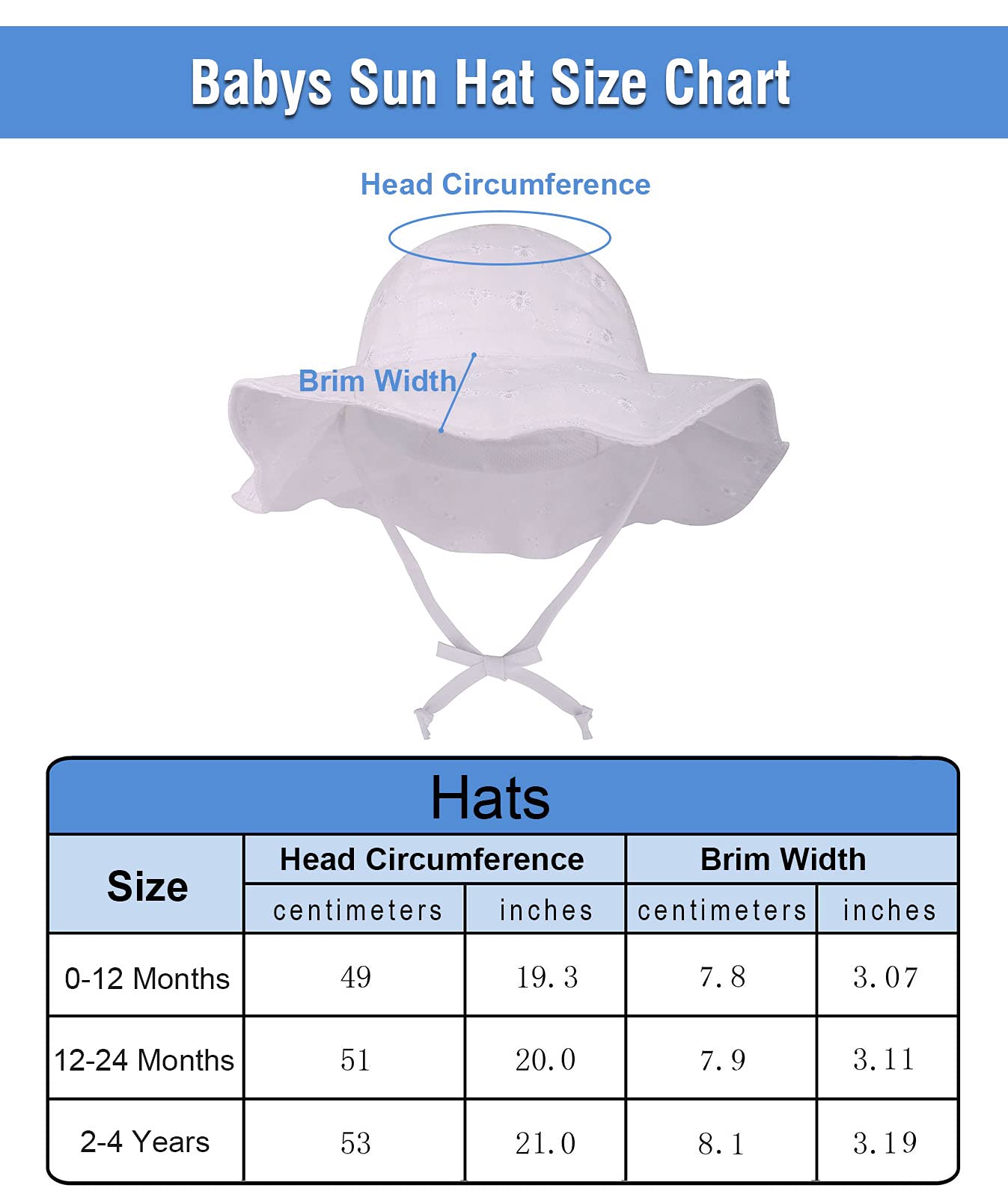 Simplikids Upf 50+ Uv Sun Protection Wide Brim Baby Sun Hat,White2, 2-4 Years