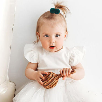 30Pcs Pom Pom Hair Ties For Baby Girls, Soft Elastics Ponytail Holders Hair Accessories For Infants Toddlers Baby Girls (Light C