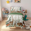 Ckou Ccoo 4 Pieces Woodland Animal Toddler Bedding Set, Forest Deer Bear Bed Comforter Setfor Baby Boys Girls, Cute Toddler Quil