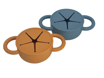 Bravejusticekidsco. | Snack Attack Ii Baby Snack Cup | 2 Pack | Collapsible Toddler Snack Cup (Honey Ginger And Blue Steel)