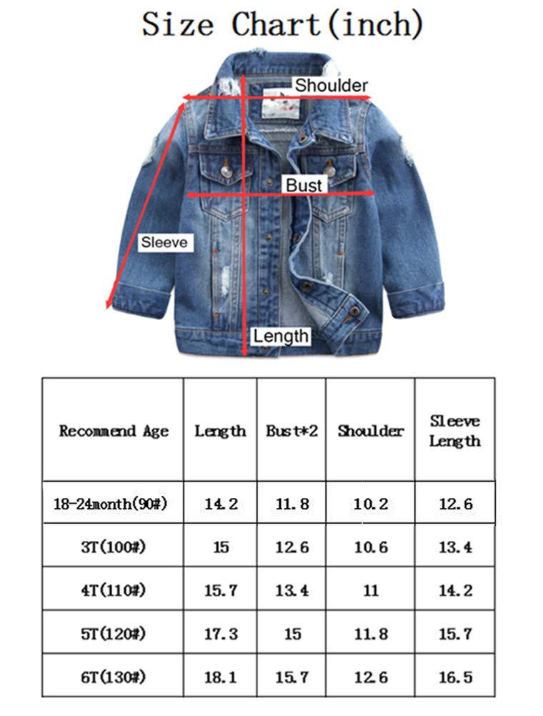 Abolai Baby Boys' Basic Denim Jacket Button Down Jeans Jacket Top Style2 Lightblue 110