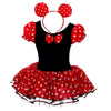Dressy Daisy Baby-Girls' Polka Dots Halloween Christmas Fancy Dress Dance Costume With Headband Size 12-24 Months Red & Black