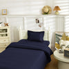 NookZuzu 3 Piece Toddler Sheet Set,Navy Basics Bed Sheet Set for Toddler,Microfiber 3-Piece Sheet Set Soft Breathable Crib Beddi