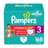 Pampers Diapers - Cruisers 360 - Size 3, 168 Count, Babyproof Up To 100% Leakproof Pull-On Diaper