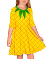 Remimi Girls Pineapple Dresses Halloween Fruit Dress Printed A-Line Party Dress 13-14 Years