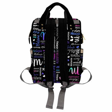 Custom Name Diaper Bag, Customized Text Diaper Backpack Personalized Mummy Nursing Baby Bags Fashion Shoulders Bag Casual Daypac