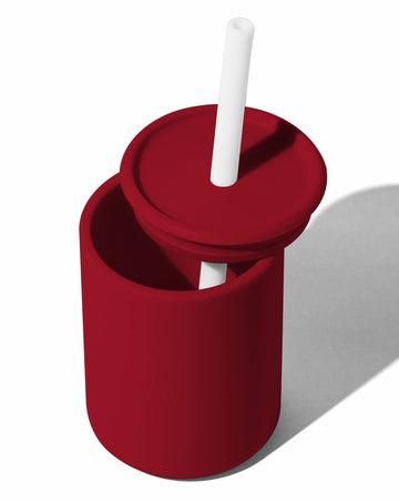 Avanchy Baby Cup With Straw, Training Sippy Cups For Infant To Toddler Kids, Baby Led Weaning 8 Ounce, 6+ Months, Silicone, Mage