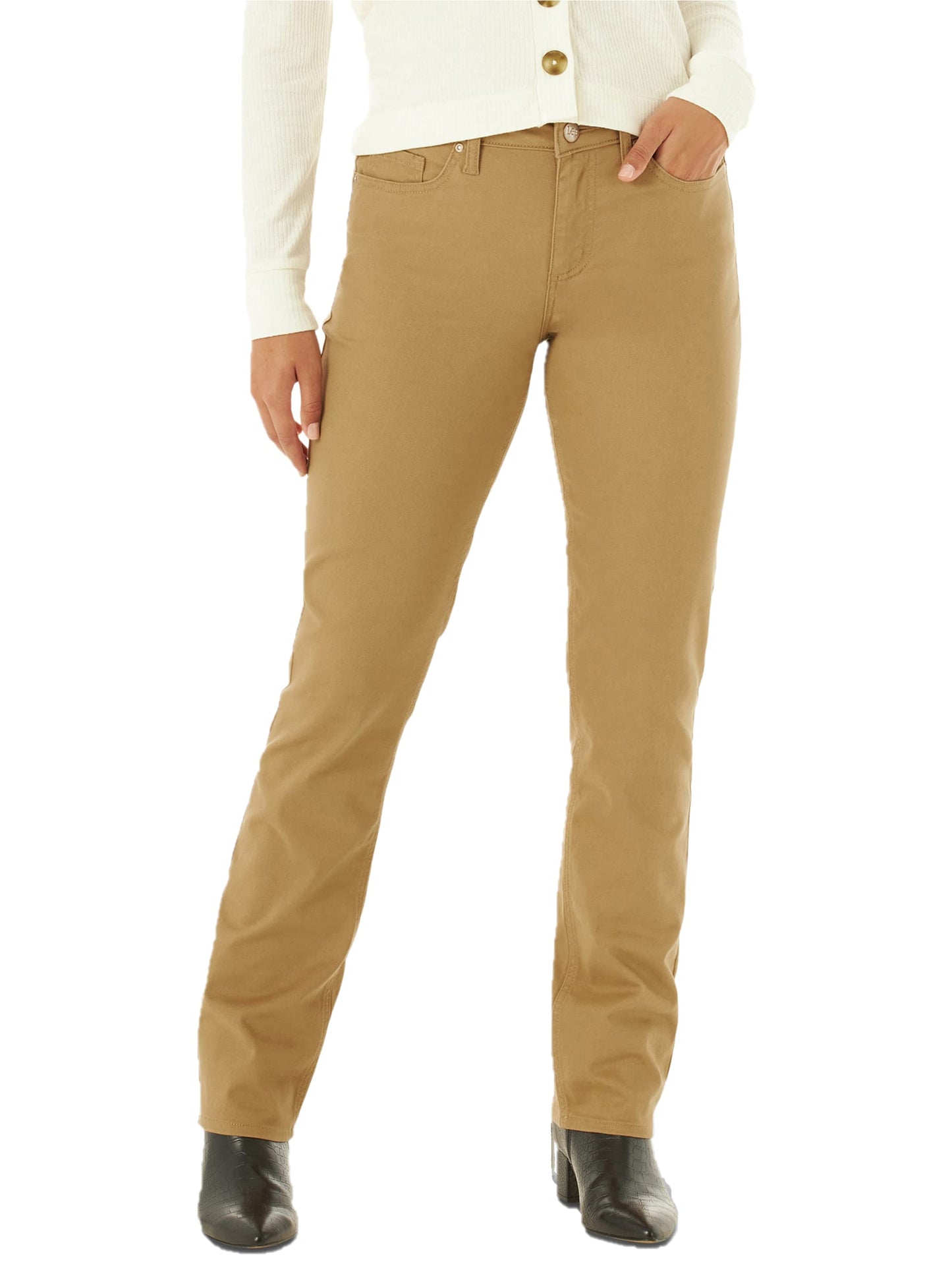 Lee Womens Regular Fit Straight Leg Jean, Tigers Eye, 6