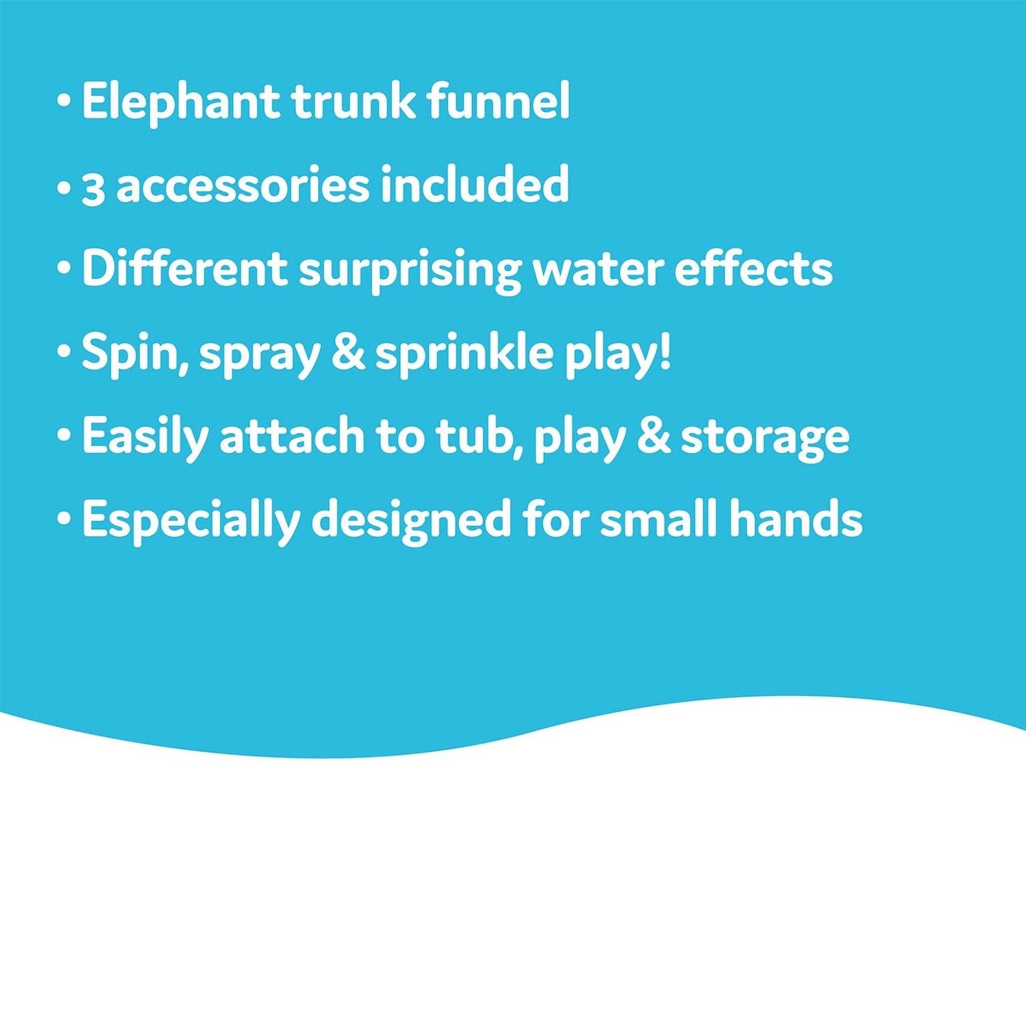 Yookidoo Elephant Trunk Funnel Baby Bath Toy - FunEleFun Fill N Sprinkle - Fun and Imaginative Play with 3 Interchangeable Trunk