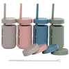 Weesprout Glass Cups With Lids & Straws, Spill-Resistant Cups For Toddlers & Kids, Triple As Toddler Cups, Baby Food Storage & S