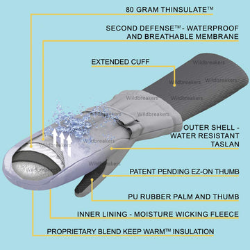 Children Toddlers And Baby Mittens - Super Long Cuff Winter Waterproof Gloves