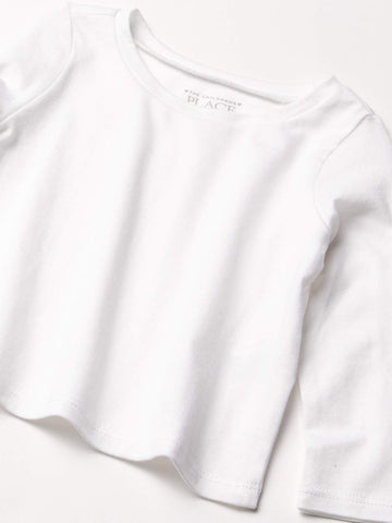The Children'S Place Baby Girls And Toddler Long Sleeve Basic Layering T-Shirt T Shirt, White 2 Pack, 4T Us