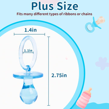 72 Pcs Baby Shower Pacifiers, 2.75 Plastic Pacifiers For Baby Shower Game, Baby Shower Decoration Diy, Gender Reveal Party Table
