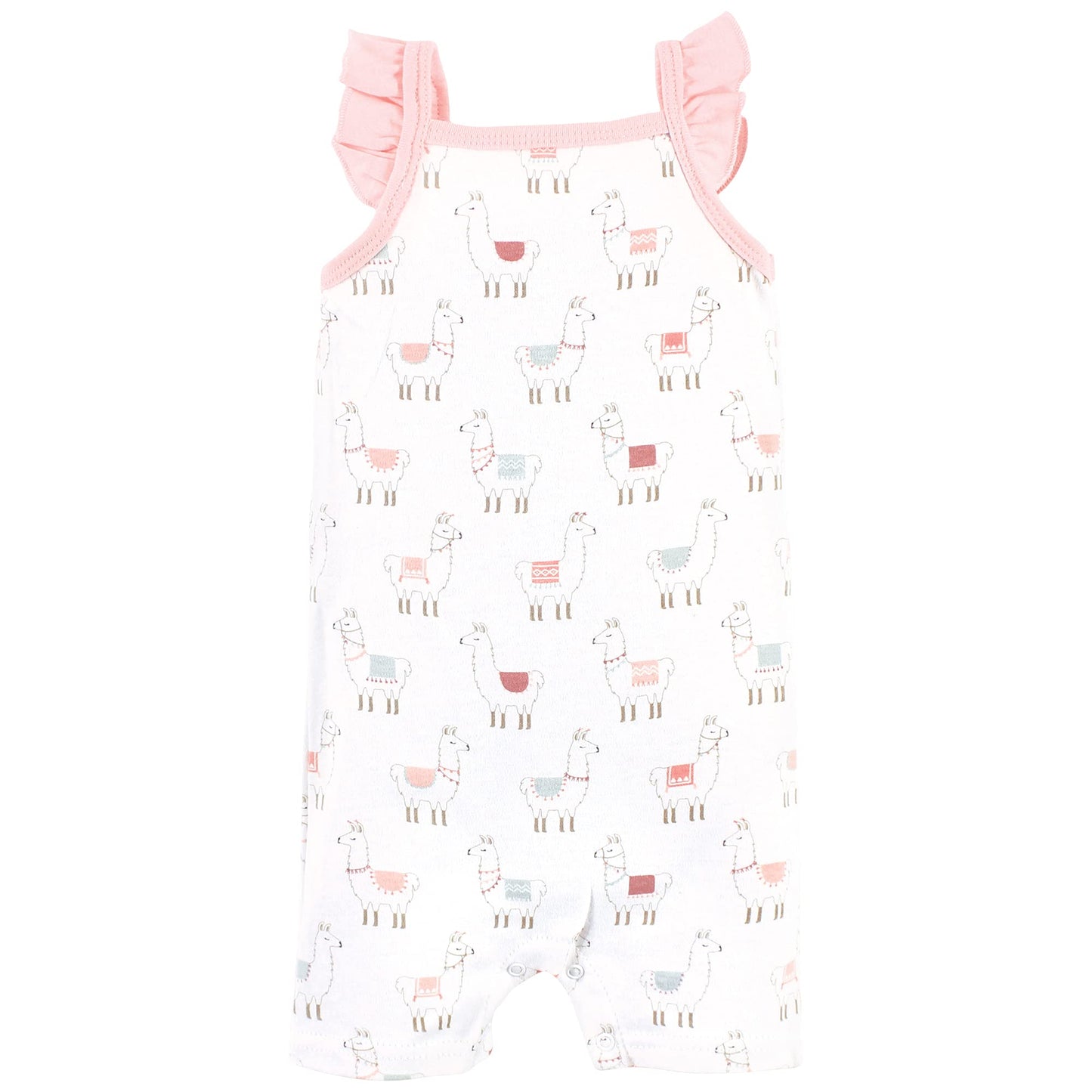 Hudson Baby Baby Cotton Rompers, Llama, 0-3 Months
