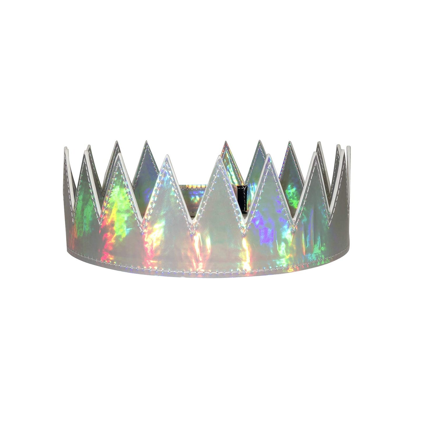 Iridescent Rainbow Silver Crown Hat - Prince Princess King Queen Crown - Fully Adjustable