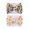 Yanjie Baby Large Bows Headwrap Stretch Print Textured Fabric Top Knot Turban Headband Hair Accessories 2Pcspack (7Sunflower)
