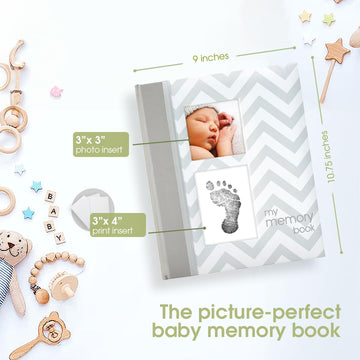Pearhead Baby Memory Book, First 5 Years Baby Milestone Book, Pregnancy Journal, Newborn Baby Girl Or Baby Boy Keepsake, With Cl