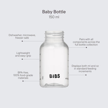Bibs Baby Bottle 5 Oz / 150 Ml - Bpa-Free, Dishwasher Safe - Compatible With Bibs Bottle Sets (Sold Separately)