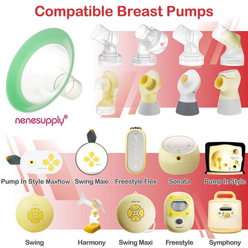Nenesupply 17Mm Flange Inserts And 24Mm Flanges Compatible With Medela Breast Pump Parts Replacement 17Mm Flange For Medela Work