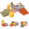 Rinnebbit 6-Piece Foam Climbing Blocks for Toddlers, Climb and Crawl Soft Play Set, Machine Washable Cover, Indoor Activity Play