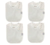 Isabeli Organic Cotton Toddler Drool Bibs 4 Pack - White